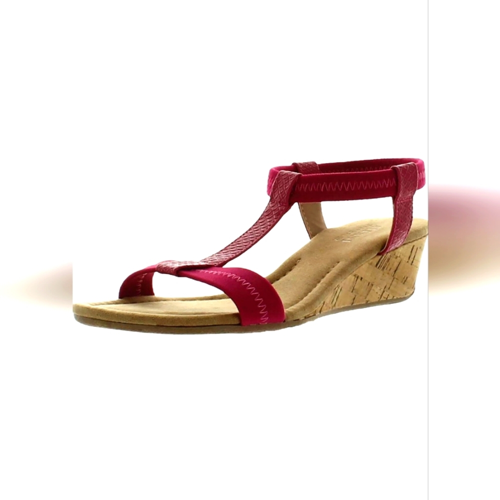 ALFANI -VOYAGE OPEN TOE LOW HEELED WEDGE SANDALS